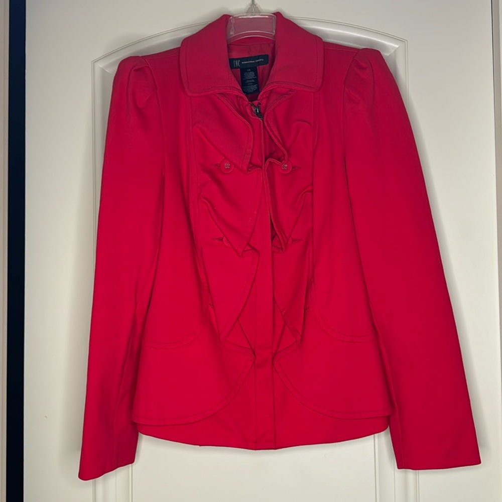 INC International Concepts Career Jacket Blazer Red L